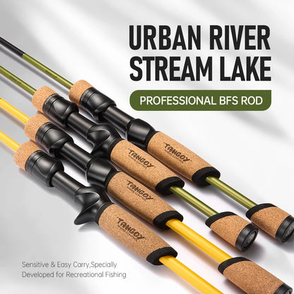 SOLOKING Micro BFS Fishing Rod for Trout Bass 4 Section Fuji Ring Toray Carbon Fiber UL Spinnng Casting Rod