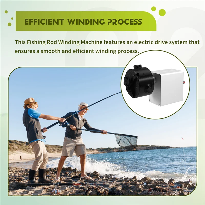 ABHT-Portable Fishing Rod Building Elctric-Drive Machine Fishing Rod Winding Machine DIY Fishing Rod Rotating Gluing EU Plug