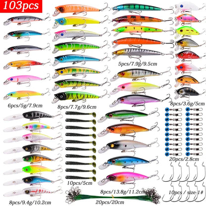 Mixed Fishing Lures Kit Lure Set Wobbler Crankbaits Swimbait Minnow Hard Baits Spiners Carp Fishing Tackle