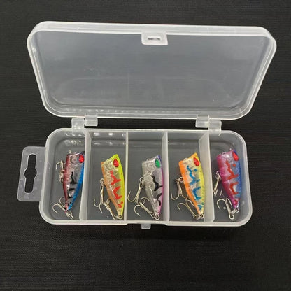 Fishing Gear Products 5 pcs Lure Bait Set 5 Colors 3D Eyes Floating Mini Wave Crawler Imitation Fake Baits Bait-like Hard Bait