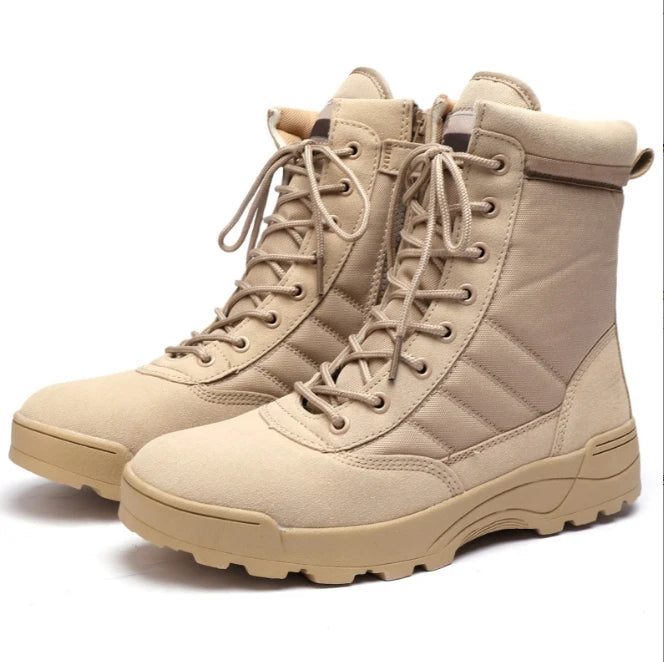 New Popular Fashion Men's Boots Winter Outdoor Leather  Breathable Combat  Plus Size Desert Boots Men's Hiking Shoes