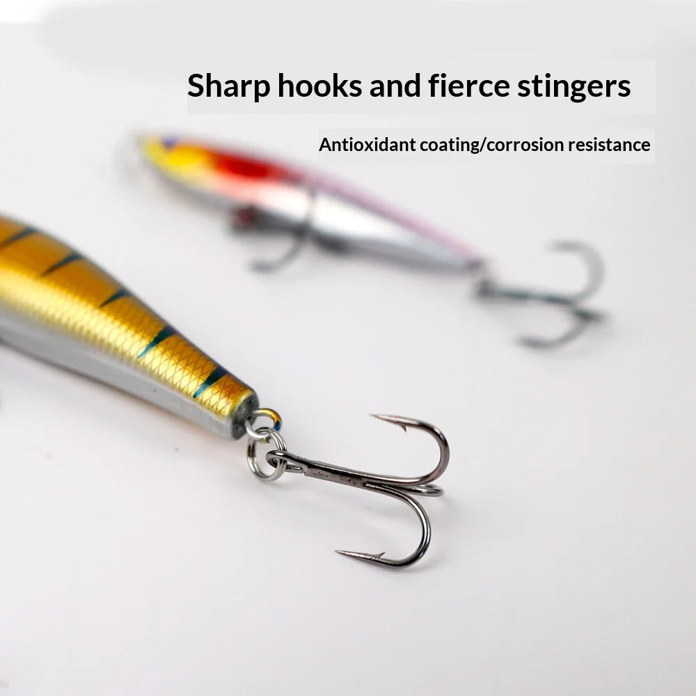8pcsFishing Lure Set Hard Bait Kit - Minnow Popper Pencil Crankbait Swimbait Wobblers Artificial Bionic Tackle for Bass Trout