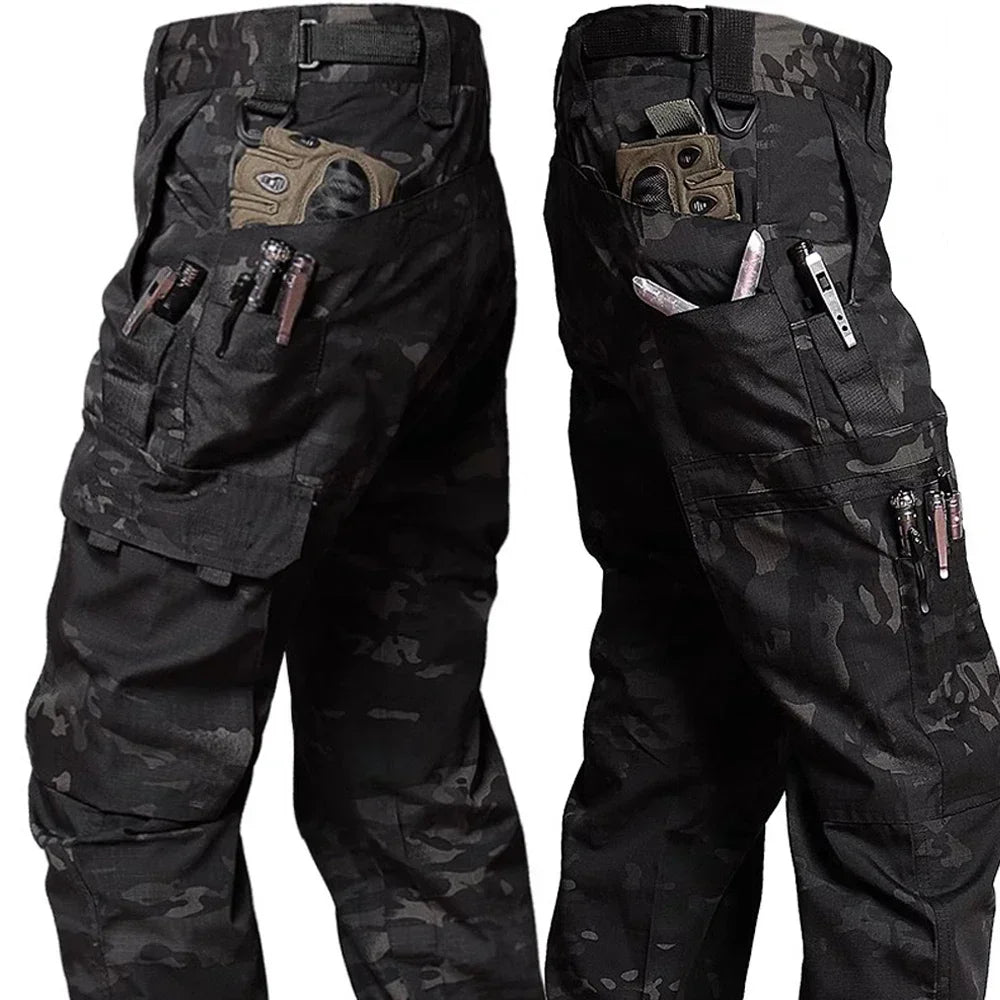 Tactical Pants Mens Outdoor Cargo Trousers Multi-pocket Waterproof Pant Outdoor Workwear Hiking Hunting Pants Wear Resistant