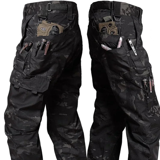Tactical Pants Mens Outdoor Cargo Trousers Multi-pocket Waterproof Pant Outdoor Workwear Hiking Hunting Pants Wear Resistant