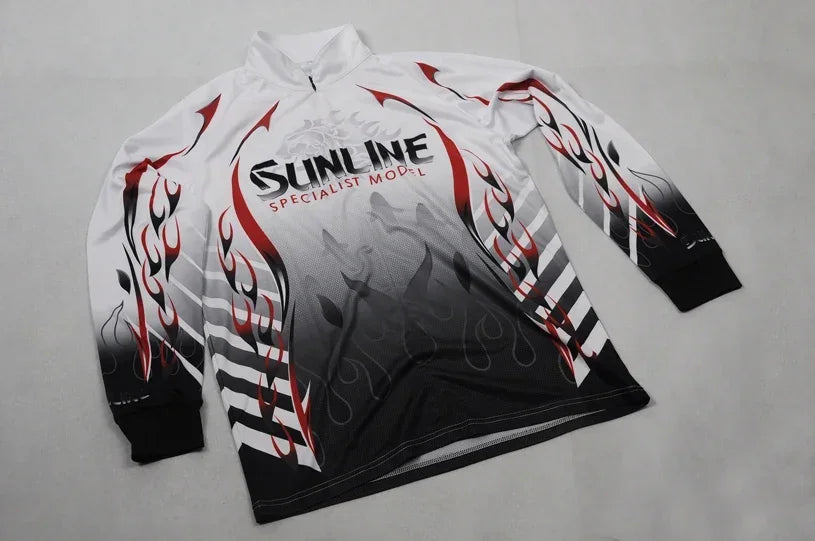 S-5XL Summer SUNLINE Fishing Clothing  Long Sleeve Fishing Shirt  Sun Protection Anti-mosquito Anti-uv Breathable Outdoor Sports