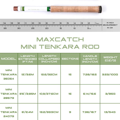 Maximumctach 8-12ft Mini Tenkara Fly Fishing Rod 6:4 7:3 Action 9/15/16Sec Telescoping Tenkara Fly Rod