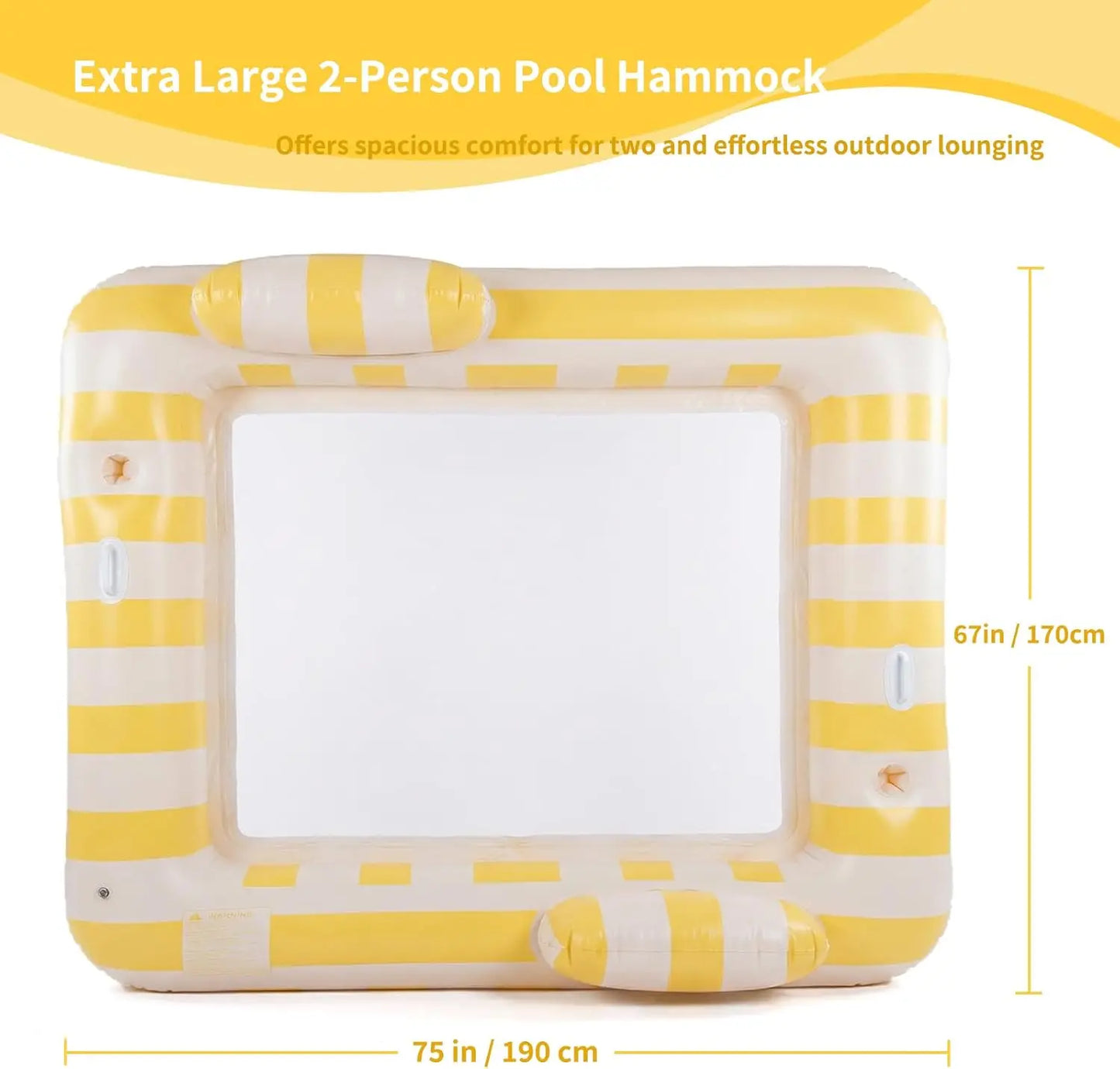 Lake Floats for Adults Pool Floaties for 2 Person 75" x 67" Giant Pool Lounger Water Hammock Inflatable Pool Hammock Floating