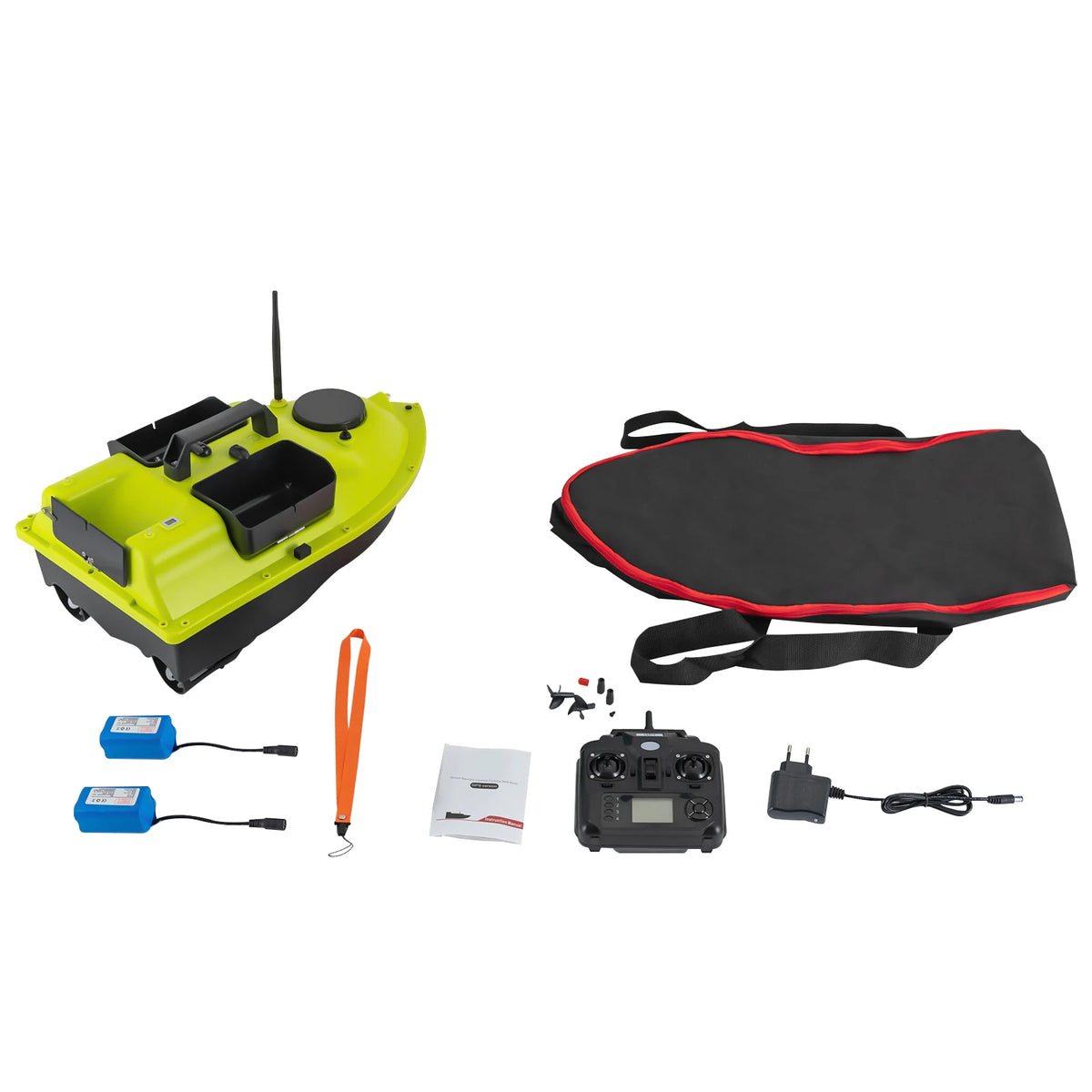 Rechargeable GPS Fishing Bait Boat with 2 Batteries 16 Positioning Points 2kg Load Bait Boat
