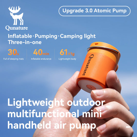 Qunature Air Pump Inflatable Lightweight Pumping Camping light Type-C charging Mini Portable Outdoor Inflator Pump