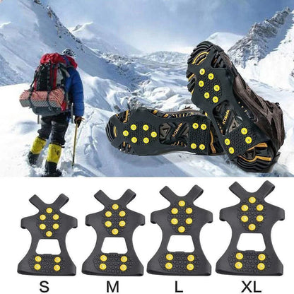 10 Teeth Climbing Crampons Anti-Slip Mountaineering Cleats Unisex Snow Claw Shoe Covers Walking Hiking Accessories