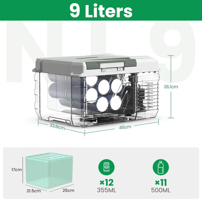 Alpicool NL9 9L Portable Refrigerator 12V/24V Small Car Fridge 100V~240V AC Electric Cooler Plug in Mini Freezer for Camping