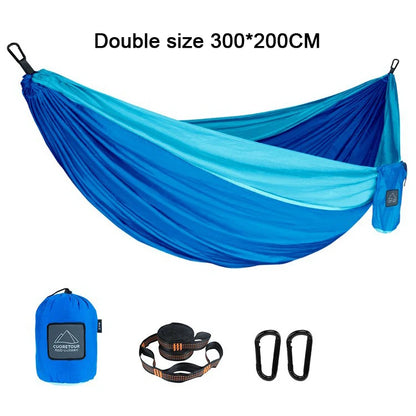 300*200cm Double size super light weight Portable Nylon Camping Hammock for outdoor Sleeping leisure