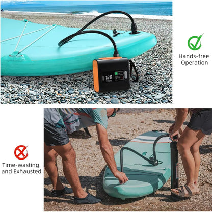 WESTTUNE Outdoor Wireless Air Pump Travel Vacuum Pump with Inflatable Deflate Portable Electric MINI Inflatable Pumps for Mats