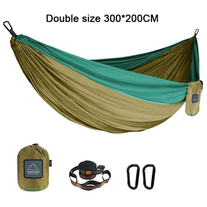 300*200cm Double size super light weight Portable Nylon Camping Hammock for outdoor Sleeping leisure