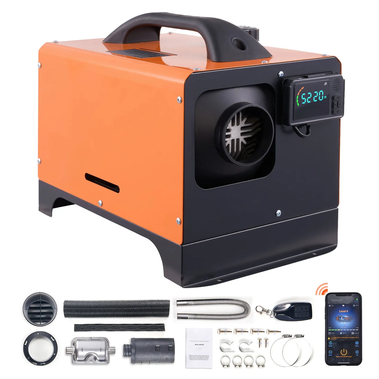 SucceBuy 8KW Diesel Air Heater Bluetooth All-on-one Diesel Heater with LCD Portable Parking Heater for Trailer Camper Van Boat