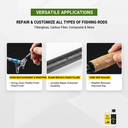 Rod Building Epoxy A&B Glue Set, Waterproof Strong Adhesive for Fishing Pole Repair and Guide Eye Binding
