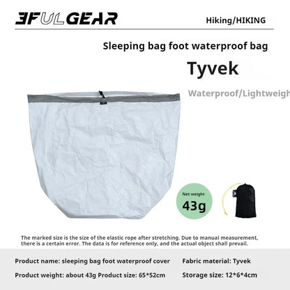 3F UL GEAR Sleeping Bag Foot Ultralight Dyneema Nylon Portable Waterproof Bag Camping Sleeping Bag Accessories Tear Resistant