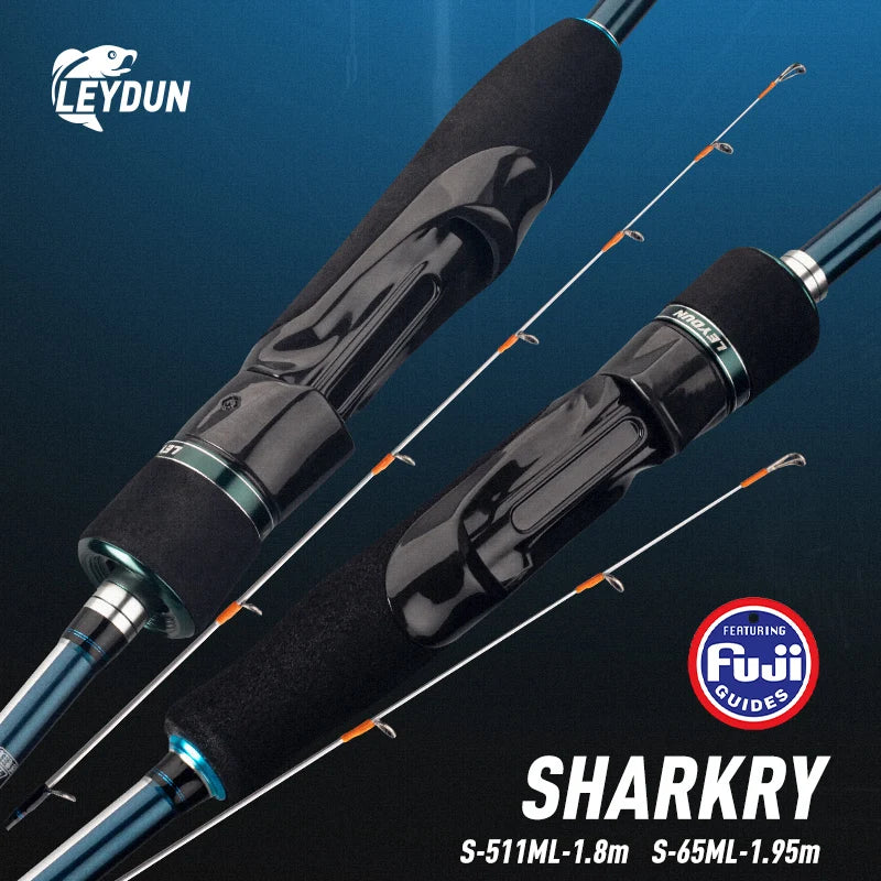 LEYDUN SHARKRY  Boat Tip Run Rod Pattern Squid Fishing Rod ML Soild Tip Ultra Light Carbon Reel seat FUJI Guide Spinning Rods