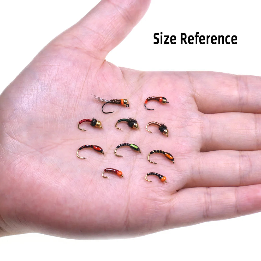 36pcs Fly Fishing Flies Kit Fly Fishing Gear With Epoxy Buzzer Nymph Perdigone Nymphs Assortment Trout Bass Fishing Lure Baits