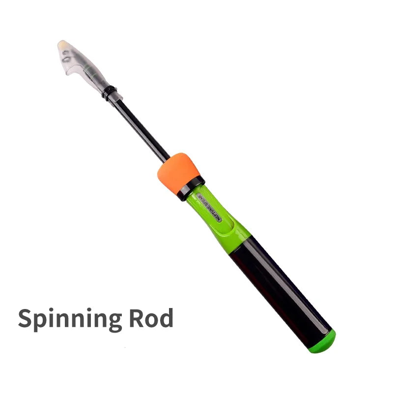 1.2m 1.5m Spinning Rod Carbon Fiber Ultralight Telescopic Casting Rod Kids Travel Mini Pole Fishing Reel Carp Fishing Tools