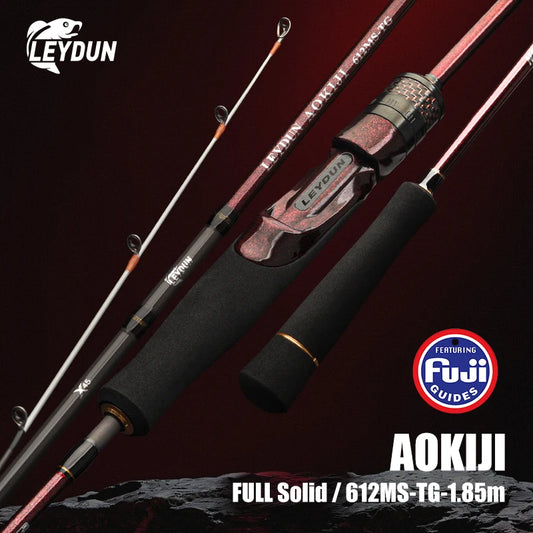 Leydun AOKIJI 61MS Ultra Light Fishing Rods 1.85m 99g Full Solid Tip Fuji Guide Carbon Reel seat Saltwater Boat Spinning Rod