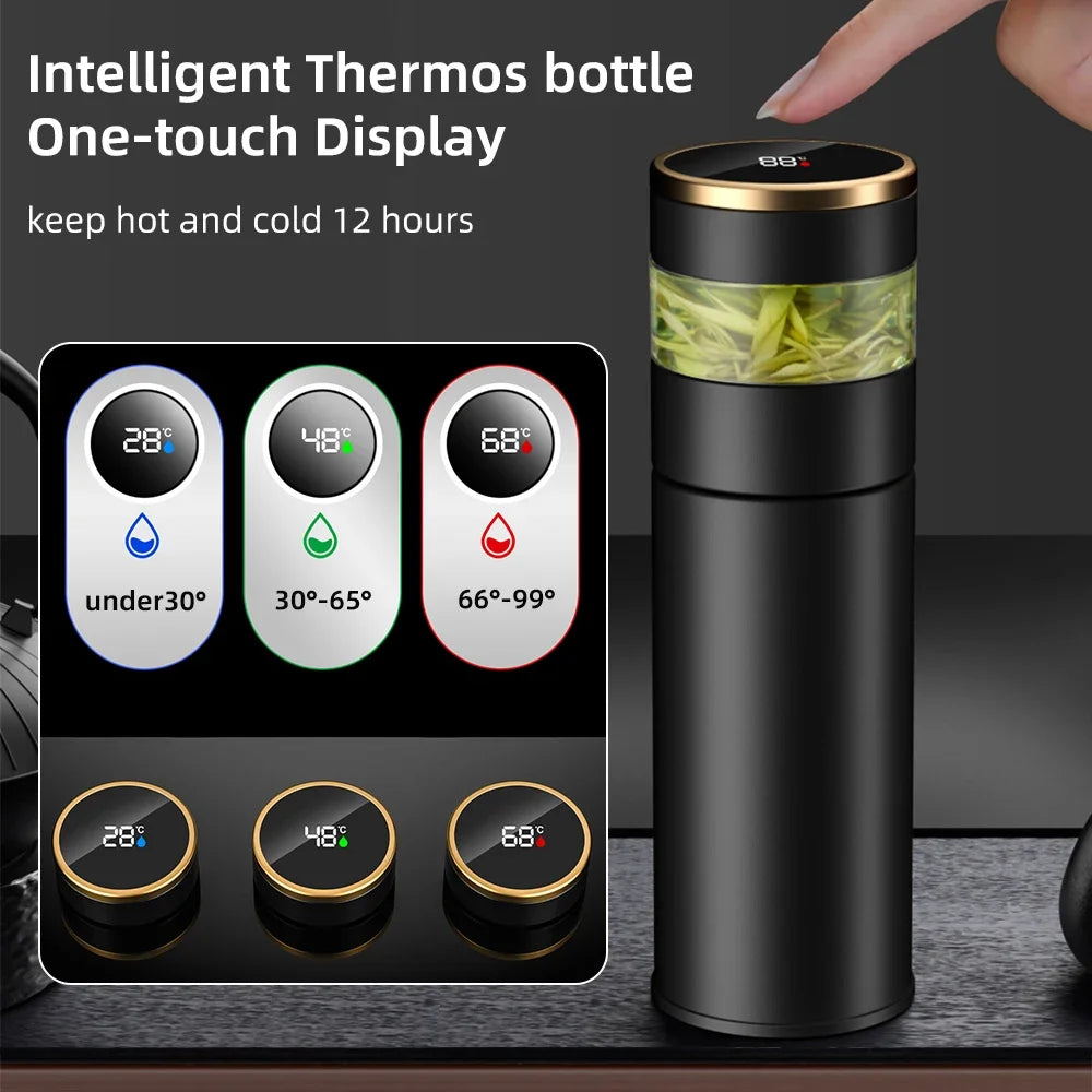 316 Stainless Steel Thermos For Tea Vacuum Insulated Water Bottle Tumbler Tea Infuser Thermos Bottle LED Temperature Display
