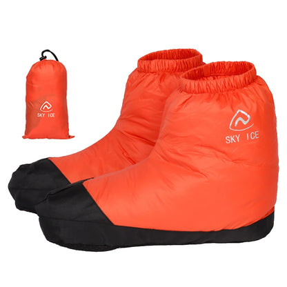 Winter Waterproof Down Soft Slippers Women Men Warm Home Indoor Down Slippers Booties Warm Shoes for Outdoor Camping  Hiking