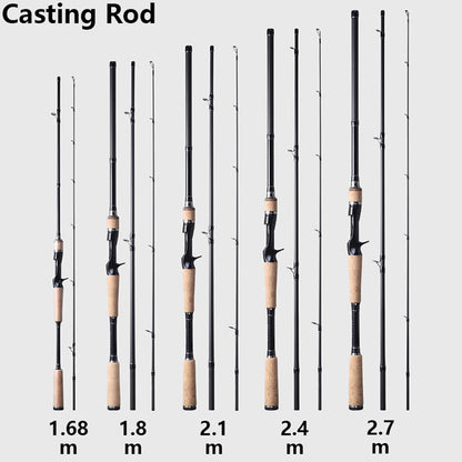 Fuji Guide Ring,3 Sections Lure Rod,Carbon Fiber Ultra Light Spinning and Casting Rod,Distance Throwing,Trout Bass Fishing Rod