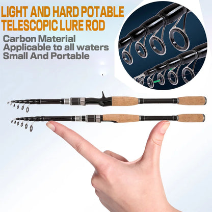1.8M 2.1M 2.4M 2.7M 3.0M Carbon Rod Telescopic Lure Fishing Rod Casting Spinning Rod Travel Rod Ultralight Fishing Rod