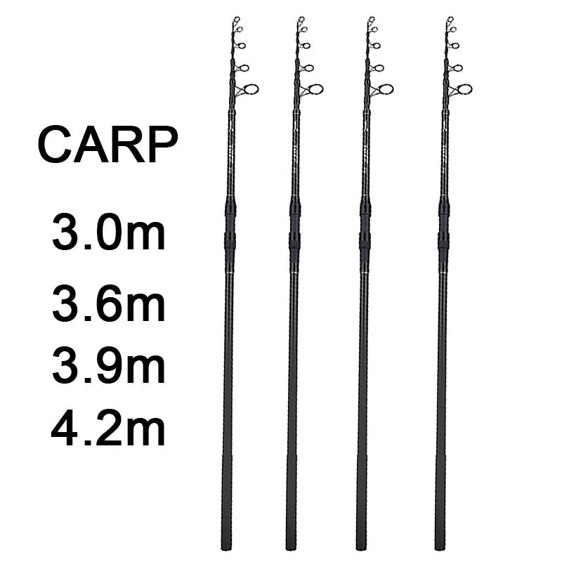 3.0M-4.2M Carp Telescopic Fishing Rod,30-200g Lure Rod,40T Carbon Surf Spinning Rod,Saltwater Freshwater Distance Throwing Rod