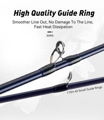 LEYDUN ZORO Light Fishing Rods 145M/H 58g/55g 175H 63g Tianium Tip Cuttlefish leydun  Casting Rod Squid Boat webfooted