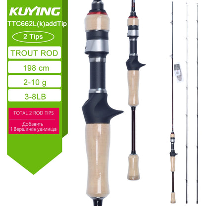 KUYING TETON Stream Trout 1-3lb 2-4lb 3-8lb Fishing Rod Lure Cane Spinning Baitcasting FUJI Carbon UL L SUL Ultralight