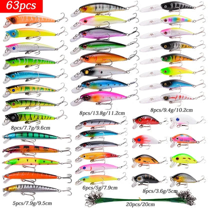 Mixed Fishing Lures Kit Lure Set Wobbler Crankbaits Swimbait Minnow Hard Baits Spiners Carp Fishing Tackle