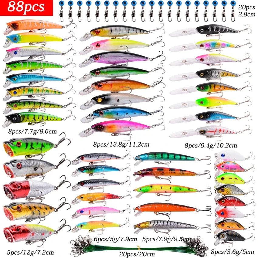Mixed Fishing Lures Kit Lure Set Wobbler Crankbaits Swimbait Minnow Hard Baits Spiners Carp Fishing Tackle