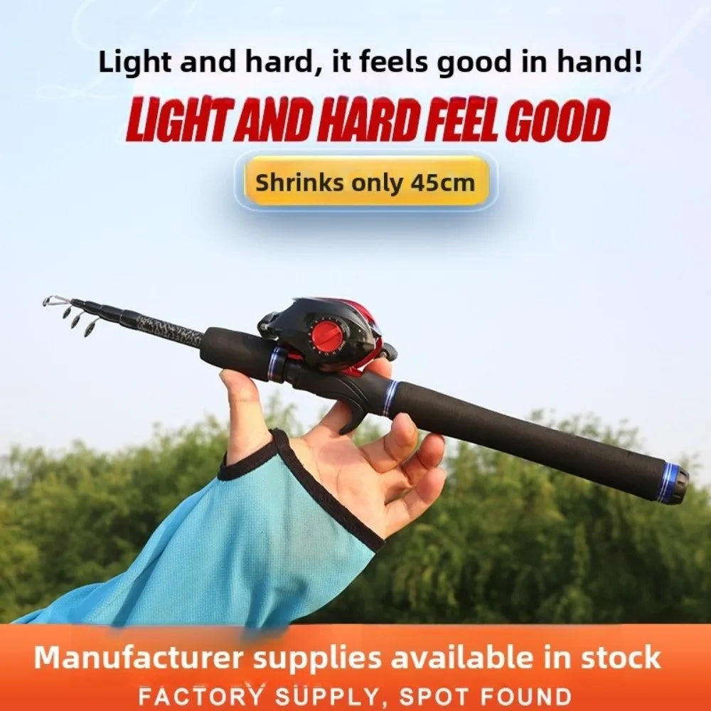 1.65M/1.8M/2.1M Length Spinning Rods Ultralight Weight Telescopic Design Ultralight Fishing Rod Spinning Type Carbon Material