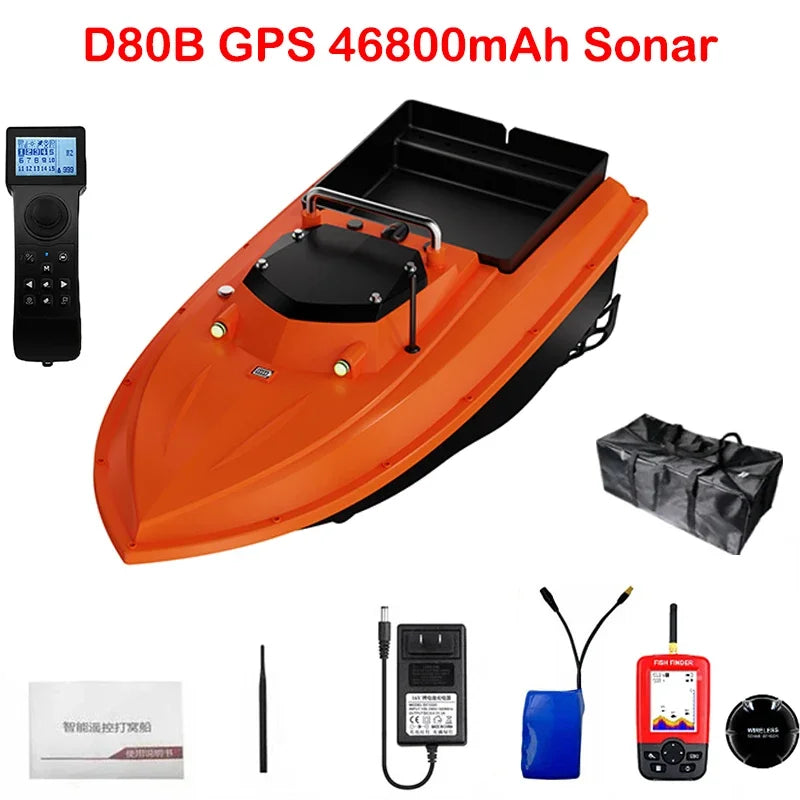 New 12V RC GPS Bait Boat 3 Meters/second 100 Fishing Spots 500m Load 3KG Automatic Cruise Return Electromagnetic Control Valve