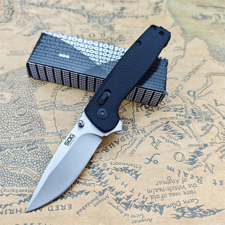 Folding Pocket Knives D2 Drop Point Blade Nylon Fiber Handle Outdoor Camping Tactical Hunting Survival EDC Utility Knives Tools