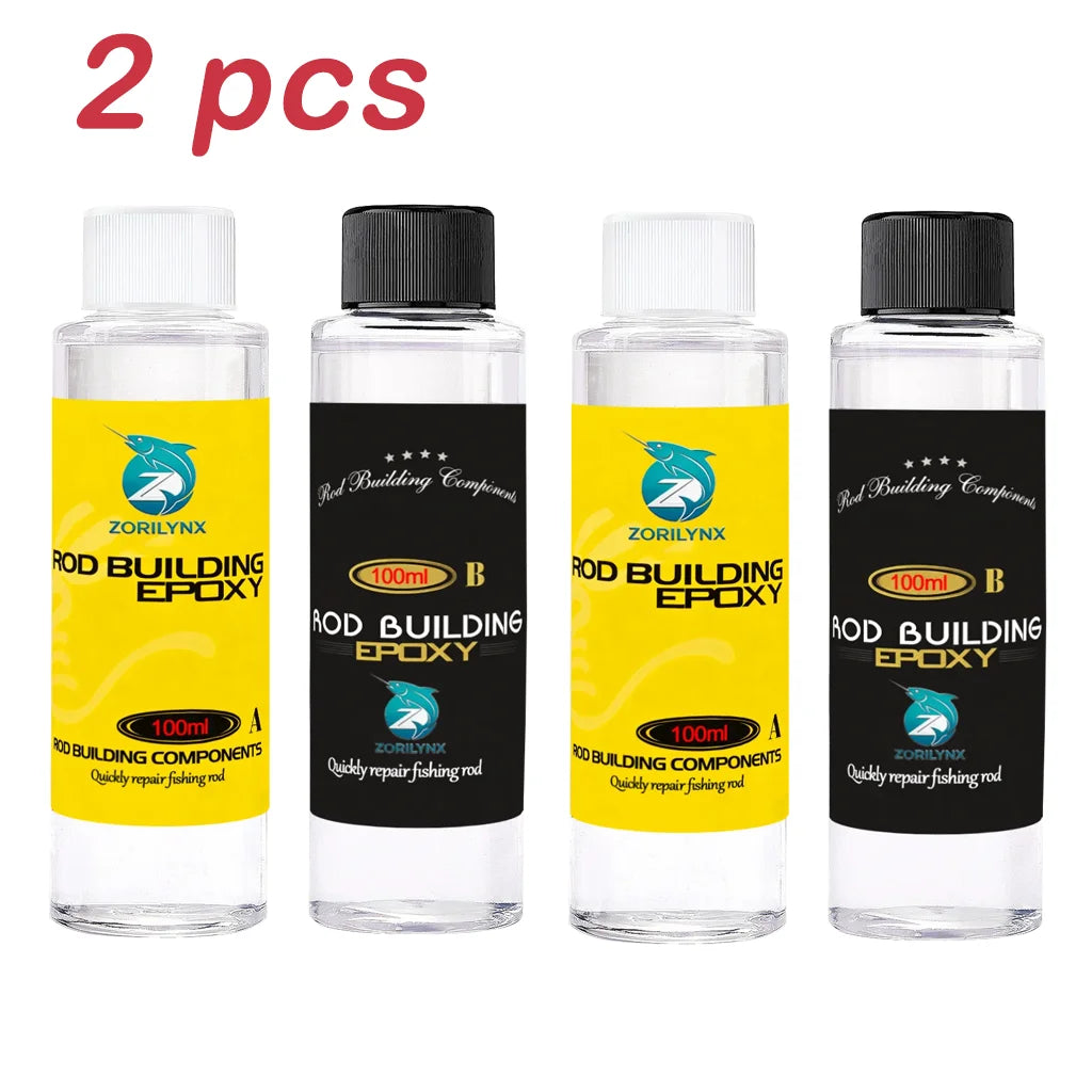 Rod Building Epoxy A&B Glue Set, Waterproof Strong Adhesive for Fishing Pole Repair and Guide Eye Binding