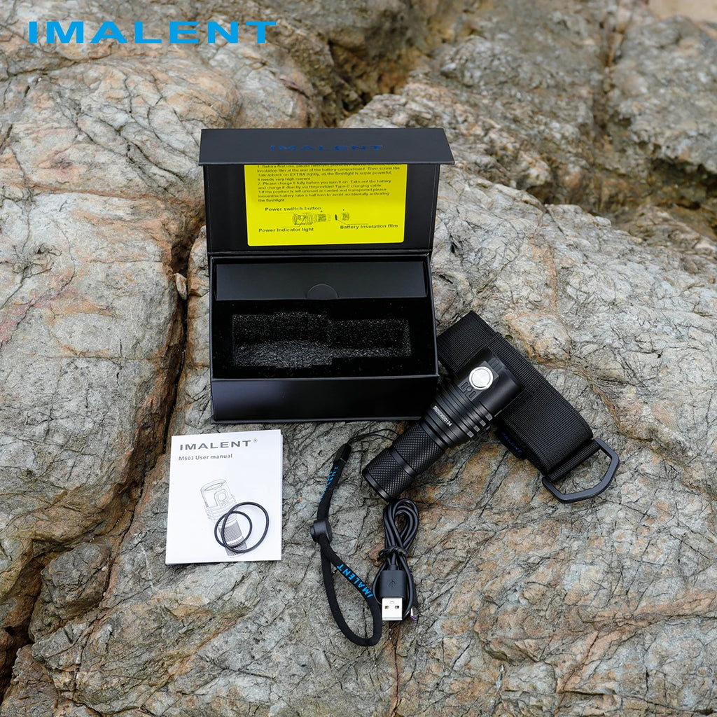 IMALENT MS03 EDC Powerful Flashlight 13000 Lumen Cree XHP70.2 LED Handlight Rechargeable Waterproof Torch for Camping Searching