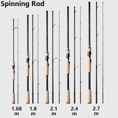 Fuji Guide Ring,3 Sections Lure Rod,Carbon Fiber Ultra Light Spinning and Casting Rod,Distance Throwing,Trout Bass Fishing Rod
