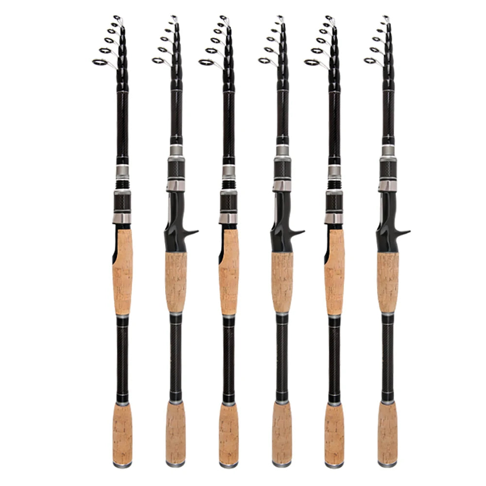 1.8M 2.1M 2.4M 2.7M 3.0M Carbon Rod Telescopic Lure Fishing Rod Casting Spinning Rod Travel Rod Ultralight Fishing Rod