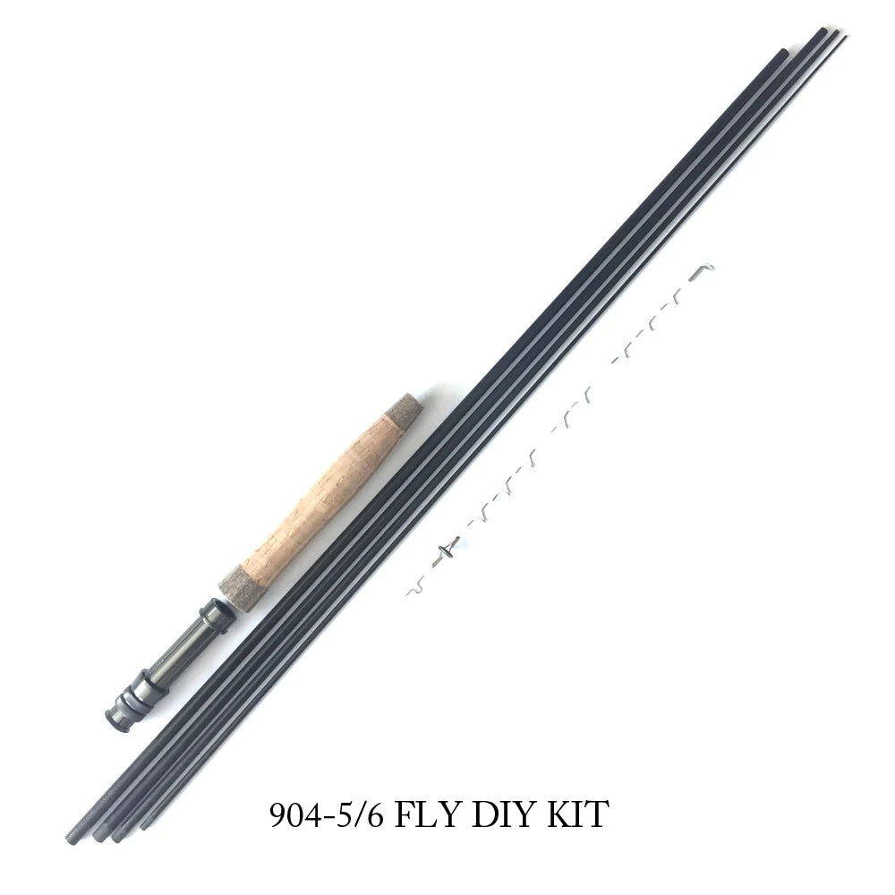 NooNRoo IM6 9ft 5/6wt 4pcs Fly Rod DIY Kit Transparent Green & Black color Private fishing rod combo components