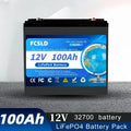 LiFePO4 New 12V 100Ah Battery Capacity Built-in 200A BMS 6000 Deep Cycles Perfect for Camping Solar Home Backup