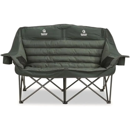 Extra-Large XL Cushioned Outdoor Camping Sofa, Portable, Durable, Heavy-Duty 600 lbs Capacity, Green