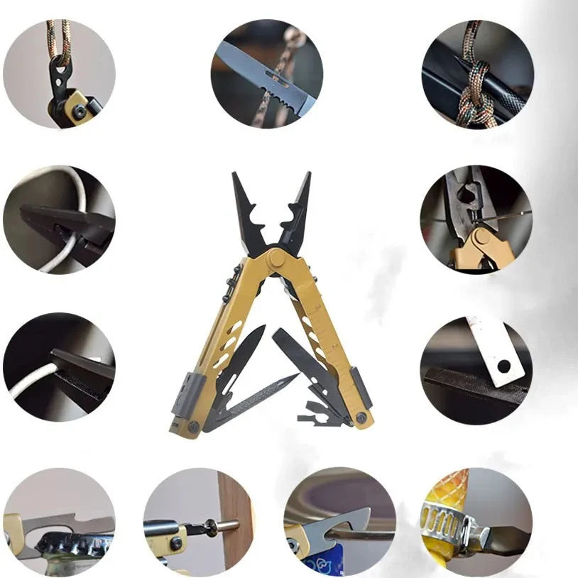 1PC，Multi-functional Combination pliers Outdoor Tools Screwdriver Stainless Steel Folding Repair Hand Tools Hiking Gear Tools