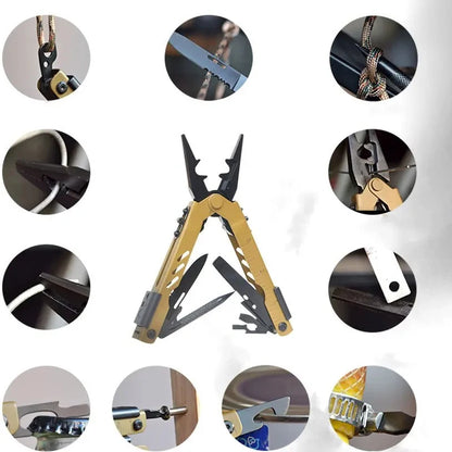 1PC，Multi-functional Combination pliers Outdoor Tools Screwdriver Stainless Steel Folding Repair Hand Tools Hiking Gear Tools