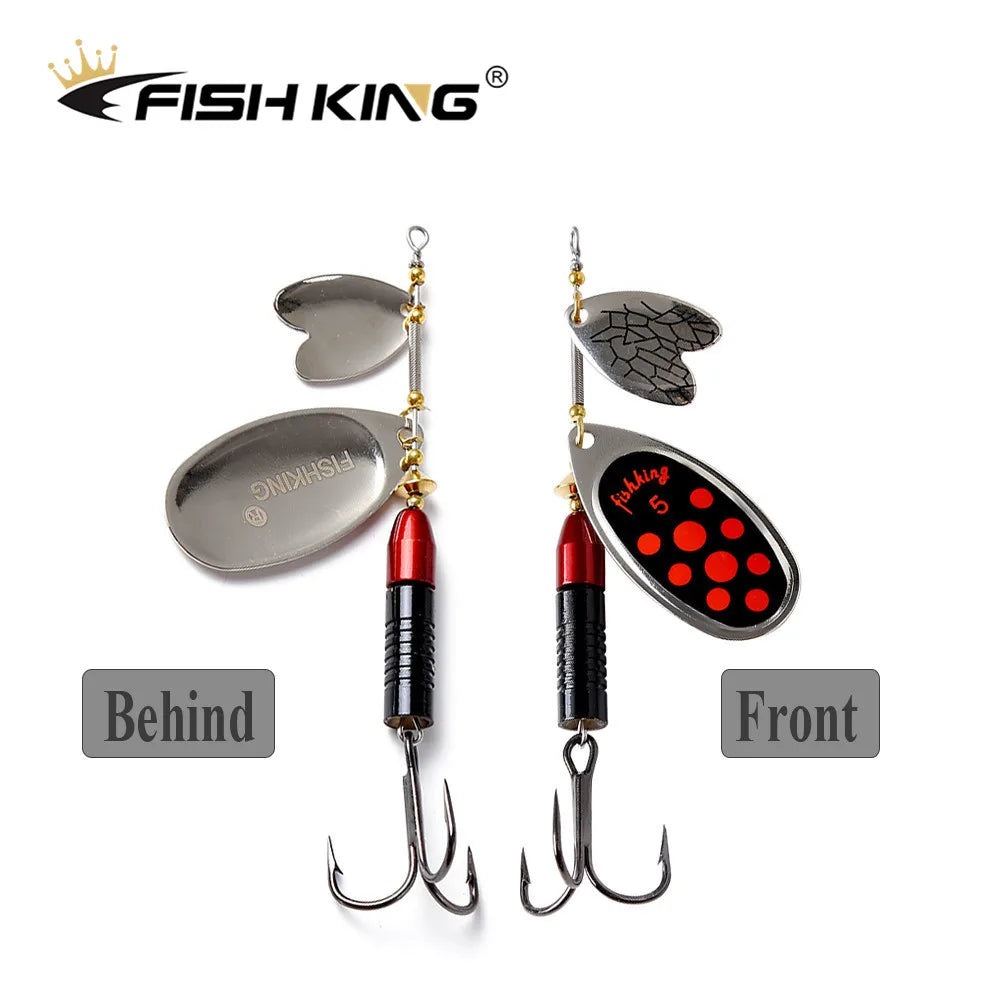 FISHKING Double Metal Spoon Fishing Lure Spoon Crankbaits Fishing Wobblers Pike Crochet Kit Artificial Bait