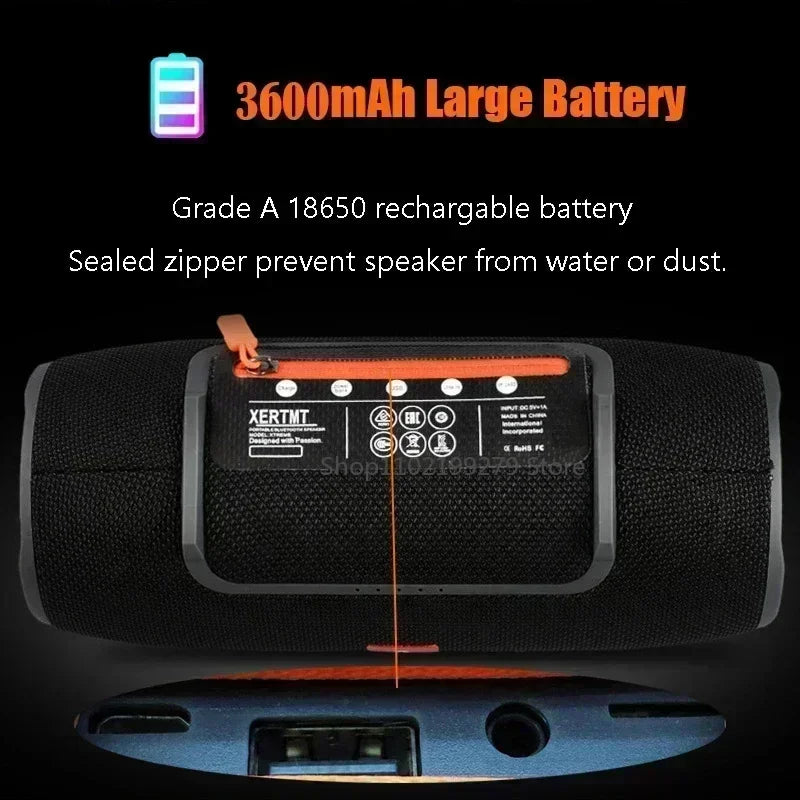 3600mAh 40W TWS Bluetooth Speaker Waterproof Portable PC column bass Music Player Subwoofer Boombox with BT AUX TF usb
