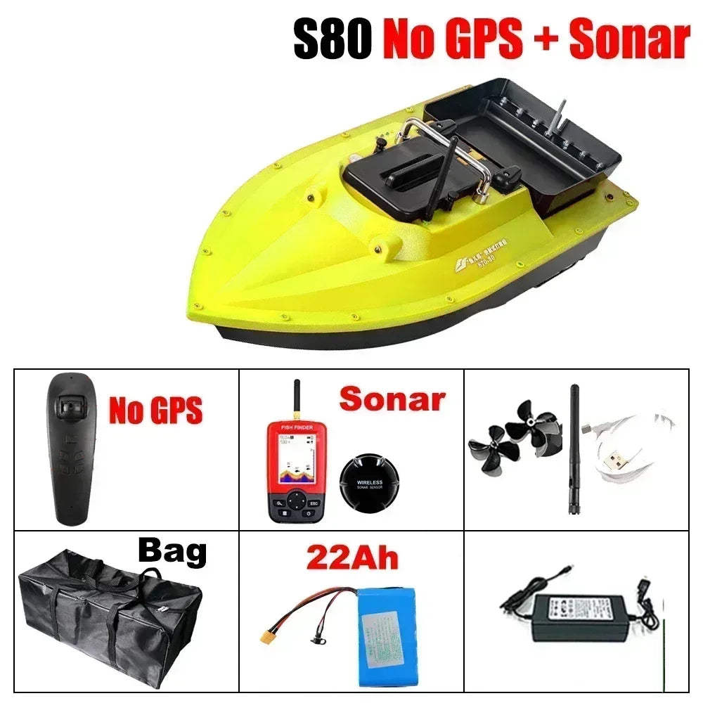 12V GPS Rc Bait Boat 500M Intelligent Cruise Control One Click Return High Speed Night Fishing Pulling Net Towing Hook Carp Boat