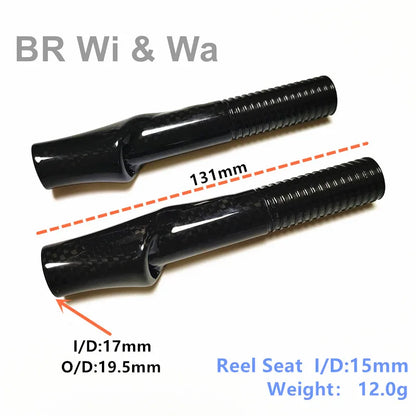 BR Wi & Wa Carbon Reel Seat 3K Woven Carbon Fiber  Body With FUJI Hood DIY Spinng Fishing Rod Casting Rod Repair  Building 1PCS